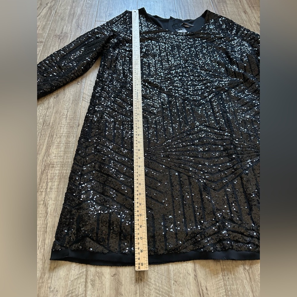 Love & Legend Black Sequin Long Sleeve sparkle holiday christmas party Dress NYE - Picture 9 of 9